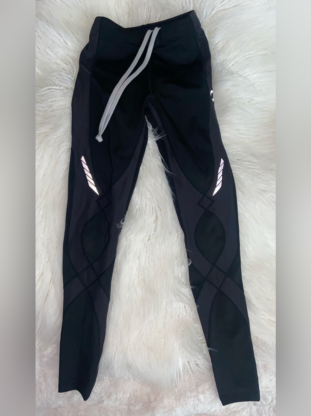 CW-X Black Leggings with Silver Reflective Accents